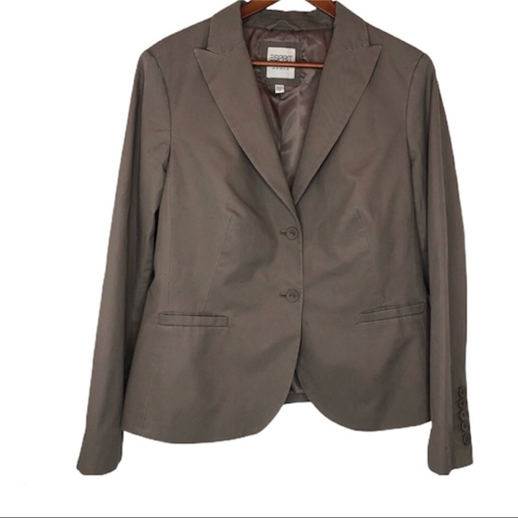 Esprit Jackets & Blazers - Esprit Taupe two buttons jacket blazer w pockets